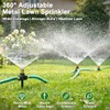 FANHAO 3-Pack Heavy-Duty Metal Lawn Sprinkler with Spike Base, 360°
