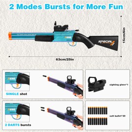 Double Barrel Shotgun Toy Sniper Rifle - Soft Bullet Foam Blaster Toy Gun for Kids Age 8-12 Kids Youth Teen Boys Girls Adults Dart Guns Cool Birthday Halloween Christmas Outdoor Play Shooting Game