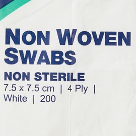 Premier 1915 Non-Sterile Non-Woven Swabs 4 Ply 7.5 cm x 7.5 cm White Paper Packs (Pack of 200)