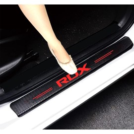 4Pcs Compatible with Acura RDX Car Door Sill Protector Stickers Car Door Entry Guard Door Front/Rear Sill Scuff Plate Stickers Car Door Threshold Scratch Pad Film (red)