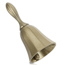 Super Loud Solid Brass Hand Call Bell, Small Hand Service Bell for Seniors Bedside Teacher Classroom Meditation Dinner Handbells for Ringing at Weddings Christmas Seniors Bedside School Service Crafts