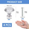 4 Pack Crystal Cabinet Knobs with Screws, 40mm Diamond Cut