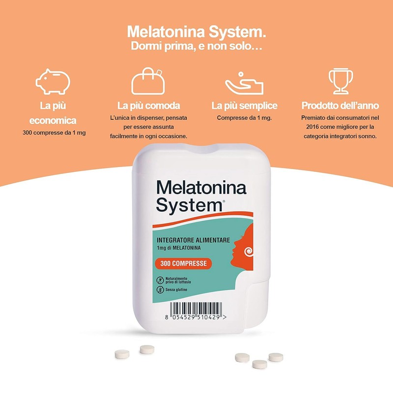Melatonina System 1mg Sanifarma 300 Compresse