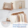12 Inch Wire Shelf Brackets Set, 3 Pack Metal White