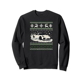 White 911 Drift Car Ugly Christmas Sweater Sweatshirt