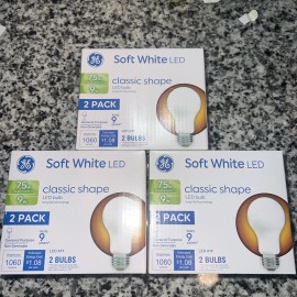 GE 75-Watt EQ A19 Soft White LED Light Bulb (3 Boxes) 6 Bulbs Total