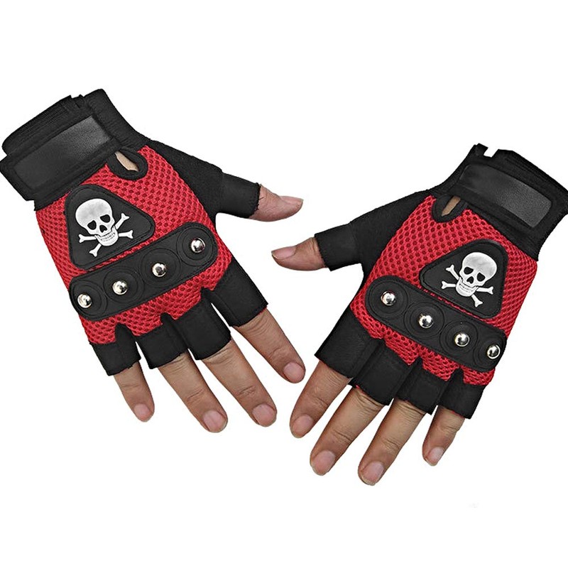 SZTLKHH Men's Punk Rock Biker Gothic Skull Gloves Motorcycle Skeletal