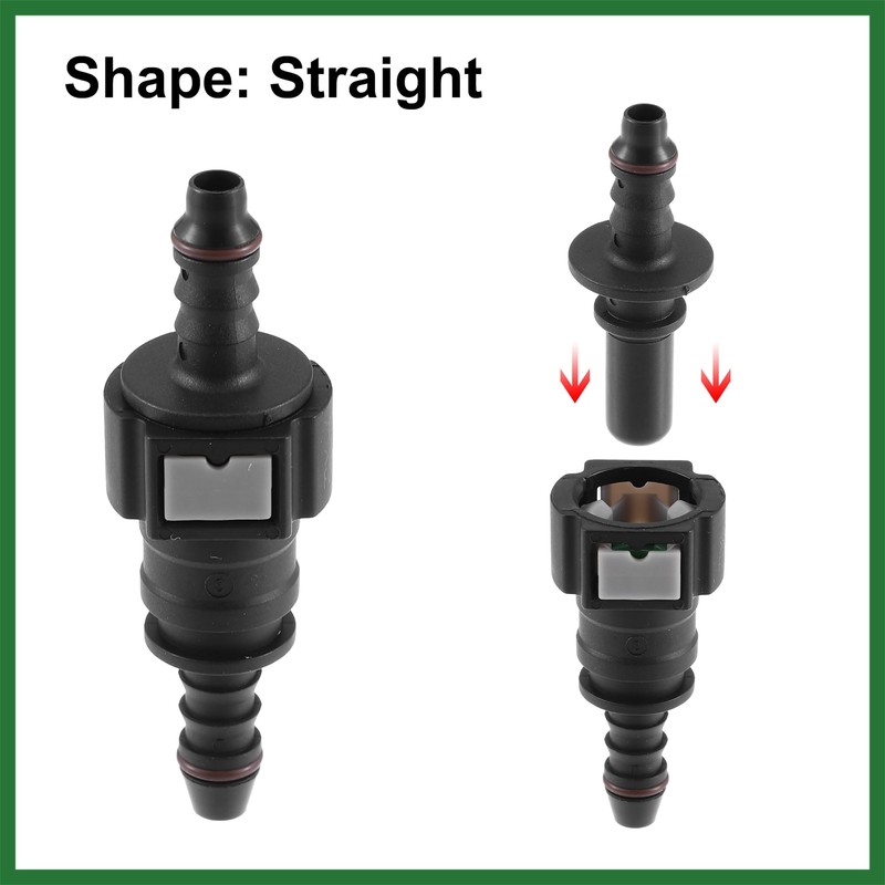 Motoforti 9.49mm to 8mm Straight Car Fuel Hose Quick Release