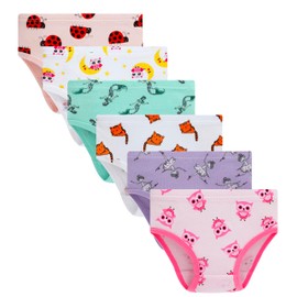 Cadidi Dinos 100% Cotton Toddler Soft Cotton Panties Little Girls' Undies Assorted Underwear (Pack of 6) Size 4T