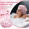 Double Layer Shower Cap Waterproof Shower Cap for Long and