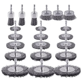 21Pcs Wire Brush for Drill Set for Drill 1/4 Inch Hex Shank, Stainless Steel Wire Wheel Brush, Cup Brush, Pen Brush Set, Wire Brush Drill Attachments for Cleaning Rust, Scrub Surface