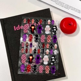 2 Sheets Cute 3D Sanitary Pad Nail Art Stickers (Dark Color)