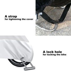 Loriketty Waterproof Protective Motorcycle Cover, Motorcycle Protective Surface, Anti Dust, Rain, Dirt, Full Silver, L