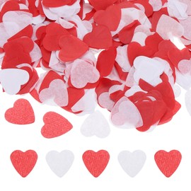 Rebower 3000 Pcs 1 Inch Hearts Paper Confetti Red & White, Colored Tissue Paper Confetti for Wedding, Arts Crafts, Valentine's Day