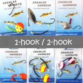 Fish Wow!® 10 Packs 10-Styles Crawler Harness Walleye Spinner Rig - 1-Hook,2-Hook,3-Hook