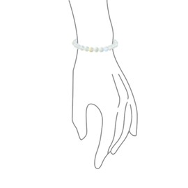 Bling Jewelry Natural Multicoloured Semi-Precious Stone Round Beads 8 mm Strand Stackable Stretch Bracelet for Women Men Teenagers and Unisex, Pearl stone, Moonstone