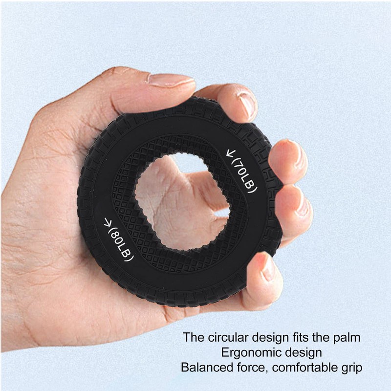 Hand Grip Strengthener Ring, Heavy Duty 70-80LB Soft Silicone Tire