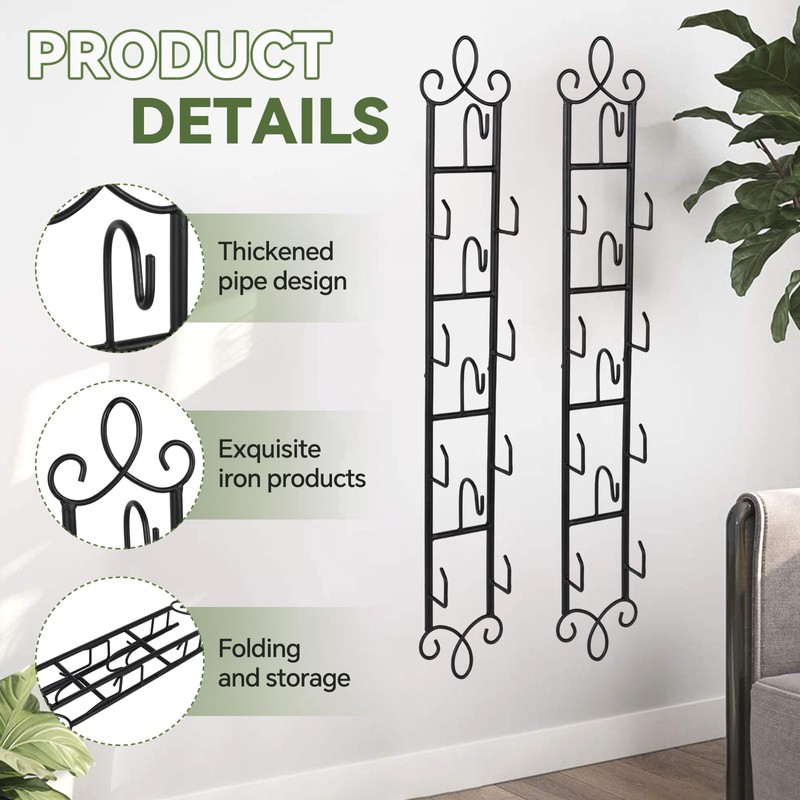 WHXGG 2 Pack Tea Cup Display Rack Vertical Wall Cup