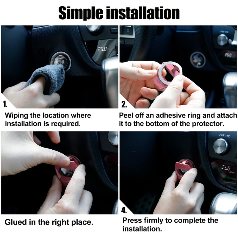 SINGARO Universal Engine Start Stop Button Cover, Car Power Control