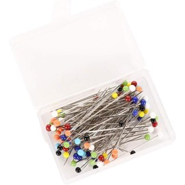 100Pcs/set Multicolor Dressmaking Pins 38mm Fashion Sewing Needles Colored Glass Head Bead Pin Stitch Knitting Needles DIY Sewing Fixed Safety Pin Sewing Notions and Supplies