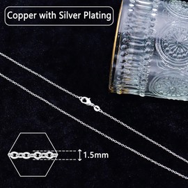 Tibond Women's S925 Silver 16' 18' 20' 22' 24' 26' 28' Inch Thick Necklace 1.5mm Snake Chain Necklace Suitable for Layering or Replacement (O-Chain, 55cm（22 Inch）)