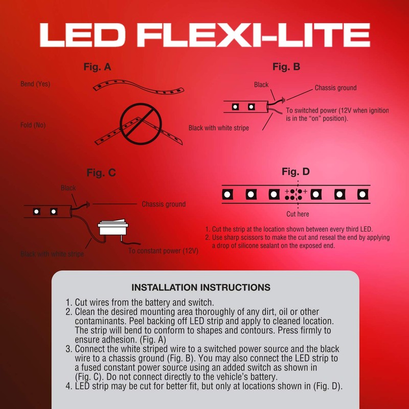 Pilot CZ-176R 4-Inch Flexi Led Strip Red 2 Piece