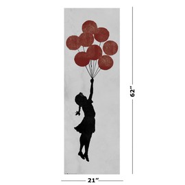 POSTER STOP ONLINE Girl with Balloons - Graffiti Street Art Door Poster (Pop-Art) (Size 21" x 62")