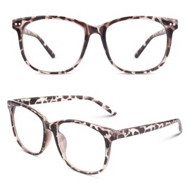 CGID CN81 Fake Glasses Women Men Large Oversized Clear Lens Horn Rimmed Glasses 100% UV400 Protection,Mixed B