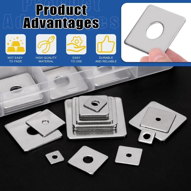 Glarks 100pcs M3 M4 M5 M6 M8 M10 M14 Square