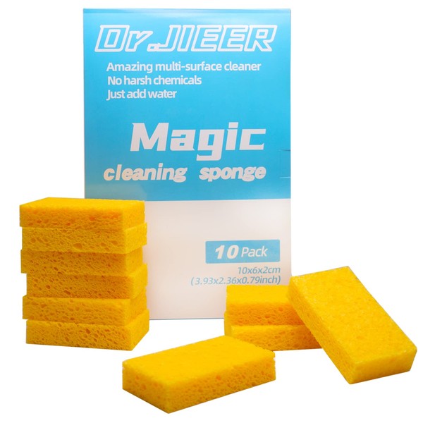 XXJXING Pack of 10 Natural Fibres Cleaning Sponge, It can be used on all aspects of life, such as house cleaning, beauty makeup, bathing, car care, etc. (15)