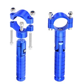 YWLUWEI Universal Foot Pegs Non-sliding Footrest Motorcycle Bicycle Folding Foot Pegs 90 Degree Foldable Electric Motorbike Passenger Footrests Rearsets Rear Set Footpegs Foot Rest Pedals (Blue)