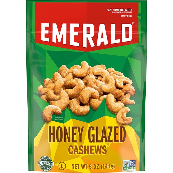 Emerald Nuts Honey Glazed Cashews, 5 Oz