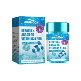 Hair Treatment Oil Capsules for Women & Men, 2 PCS Hair Treatment Serum, 30 Capsules Hair Care Oil Conditioner with Keratin, Argan Oil-Leave-in Anti Frizz Hair Oil No Rinse for All Hair Types