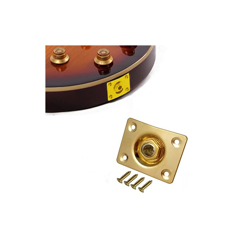 Square Metal 1/4 Output Jack Plate Input Jack Socket for