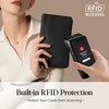 befen Black Genuine Leather Wristlet Clutch RFID Blocking Bag Cell