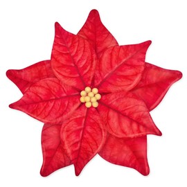 Craig Bachman, 12" Metal Embossed Poinsettia: Red- Wall Door Hanger Sign Christmas