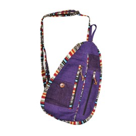 Mandala Crafts Boho Sling Bag para Mujer Crossbody Bolso – Mochila Bohemia Una Correa – Mochila Hippie Boho para Hombre Mochila, Púrpura/Ombre Force., Large