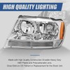 Auto Dynasty Pair of Chrome Housing Amber Corner Headlights Assembly