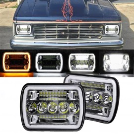 Unbranded Pair Fit 82-93 Chevy S10 Blazer GMC S15 7X6 Projector LED Headlights Hi/Lo Beam