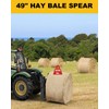 49" Hay Spear, 4500lbs Capacity Quick Attach Square Hay Bale