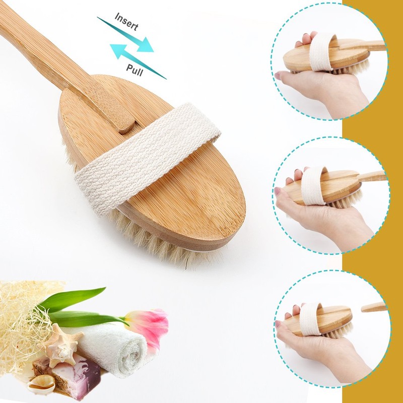 Bath Body Brush & Shower,Dry Skin Brushing with 100% Natural
