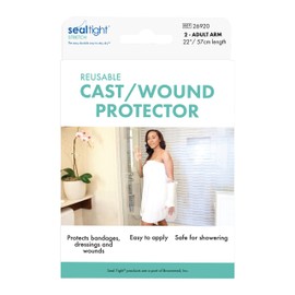 Brownmed seal-tight stretch reusable cast & bandage protector for arms/hands - arm cast cover for showering - watertight bandage cover - reusable arm/hand cast cover - 22 in/57 cm - adult - pack of 2