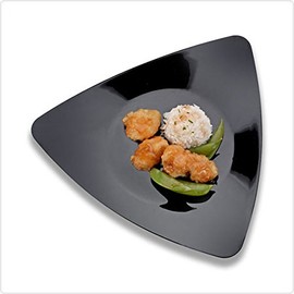 120 Black Triangle Plates 10 Inch Triangle Disposable Plastic Black Dinner Plates Fancy Plastic Plates Emi-Trp10b