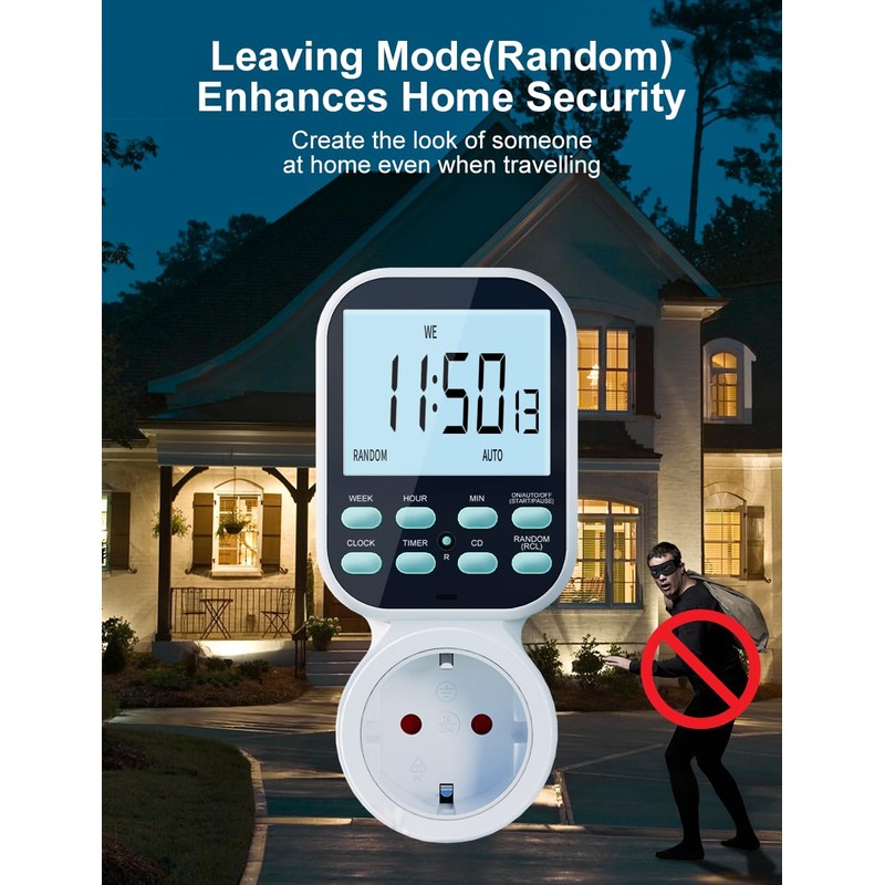 Digital Timer Socket with Countdown and Loop Mode, Maxcio Timer