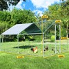 Large Chicken Coop Metal Chicken Runs for Yard with Cover