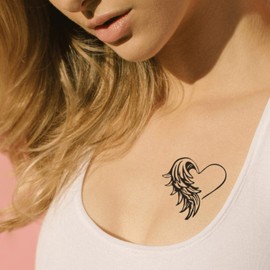 Temporalis® Temporalis® Heart Tattoo with Wings Vegan and Waterproof - Cosmetics EU Certified - Lasts 15 Days