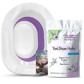 Fivona Yoni Steam Kit Over The Toilet Seat with Steaming Herbs Blue Moon Recipe for Detox, Cleansing, PH Balance and Odor Control