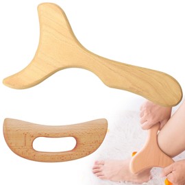 2 Stück Massage-Paddel für Maderotherapie und Lymphdrainage, Massagegerät Holz Massages, Handmassager Gua Sha Board, Werkzeug Massagestäbchen Body Gua Sha Trigger