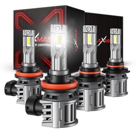 Laxmas 9005/HB3 H11/H8/H9 Fog Bulbs Combo Kit, 36000LM 6500K Super Brightness, Plug and Play, Wireless Mini Size Fog Bulbs with Cooling Fan, Pack of 4