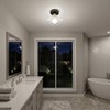 Helitemis 1-Light Vintage Semi Flush Mount Ceiling Light, Black and